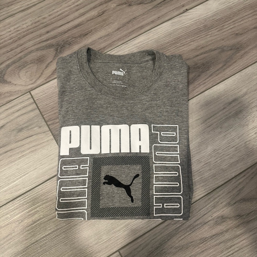 Puma Charcoal Tee with Bold Logo